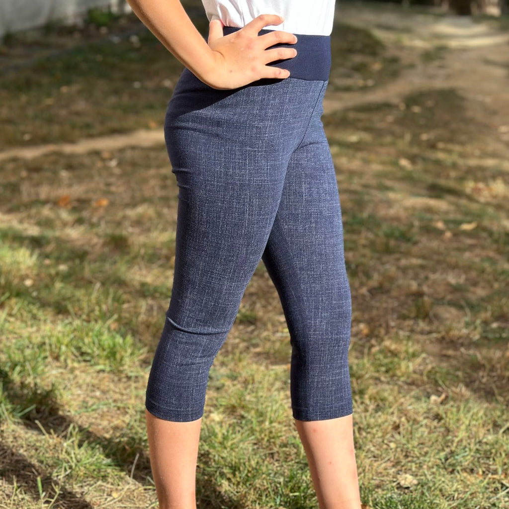 Legíny 3/4 tmavě modré denim