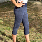 Legíny 3/4 tmavě modré denim
