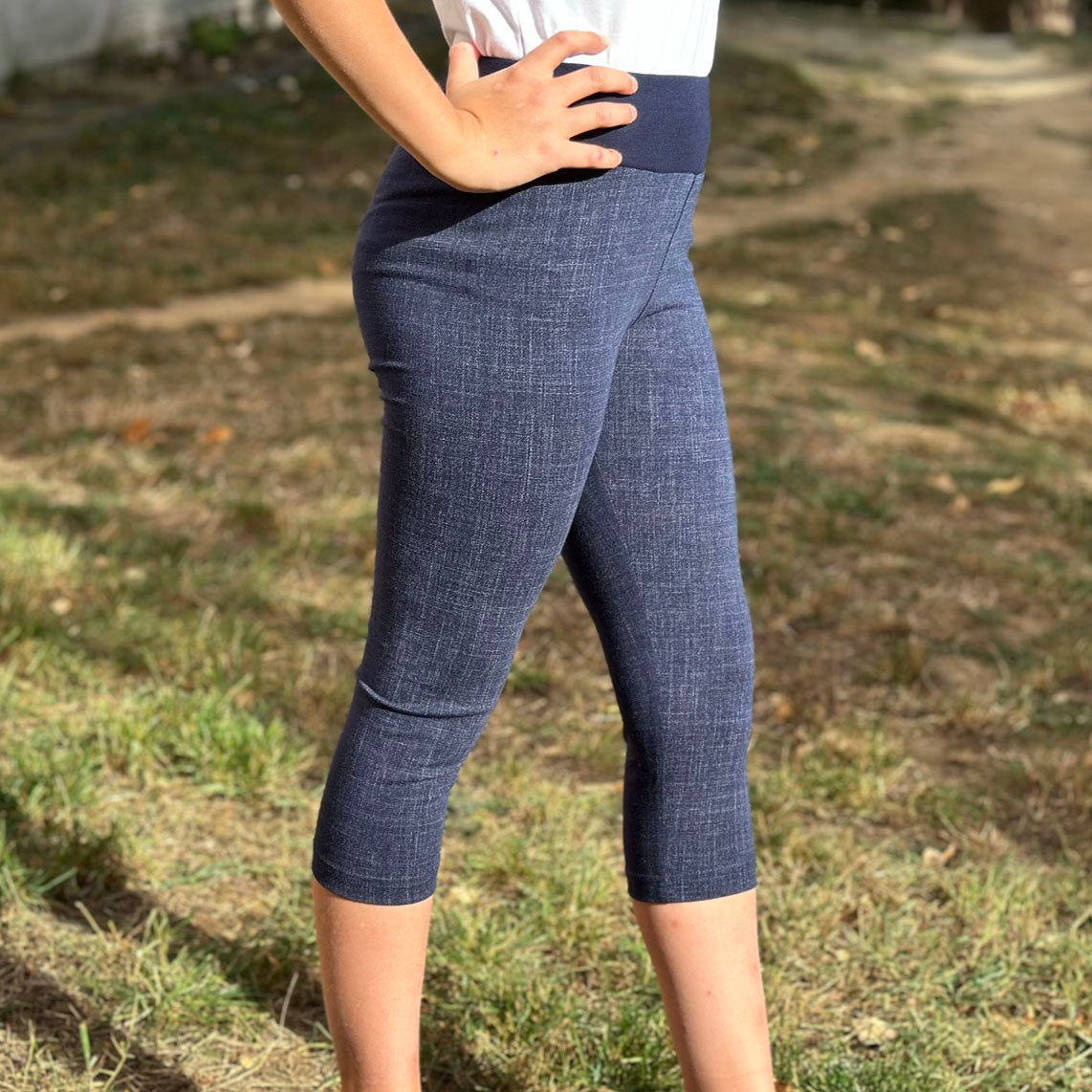 Legíny 3/4 tmavě modré denim