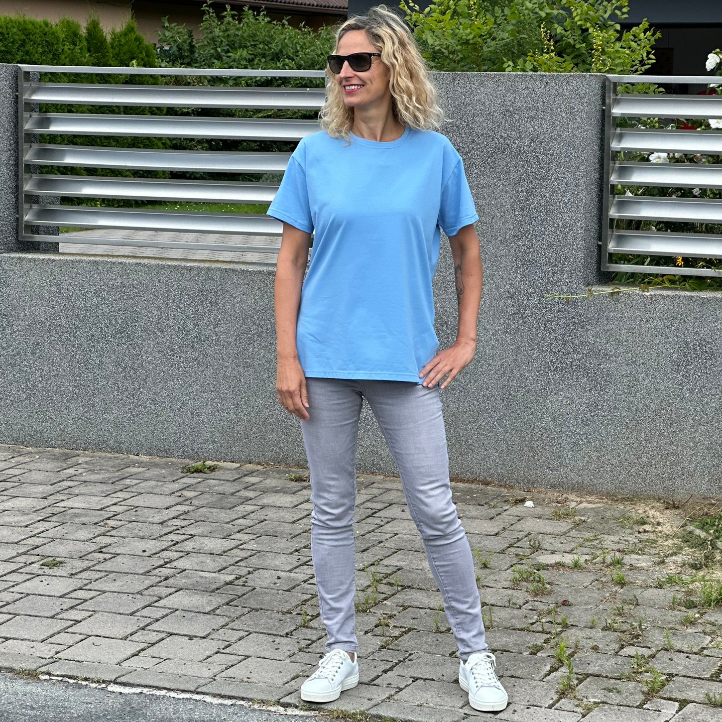 Triko Lea s rozparky světle modré