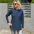 Triko Lea s rozparky tmavě modré denim