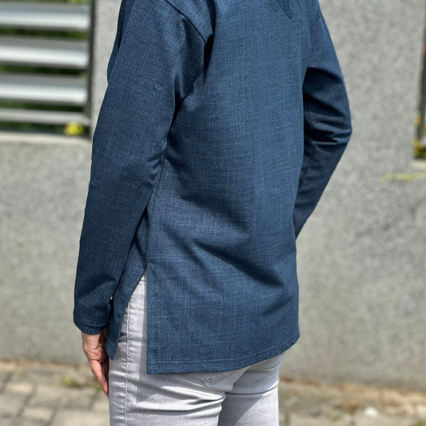 Triko Lea s rozparky tmavě modré denim