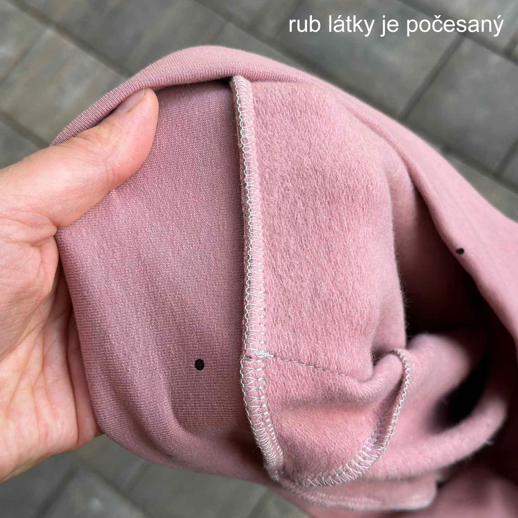 Mikina starorůžová puntíky