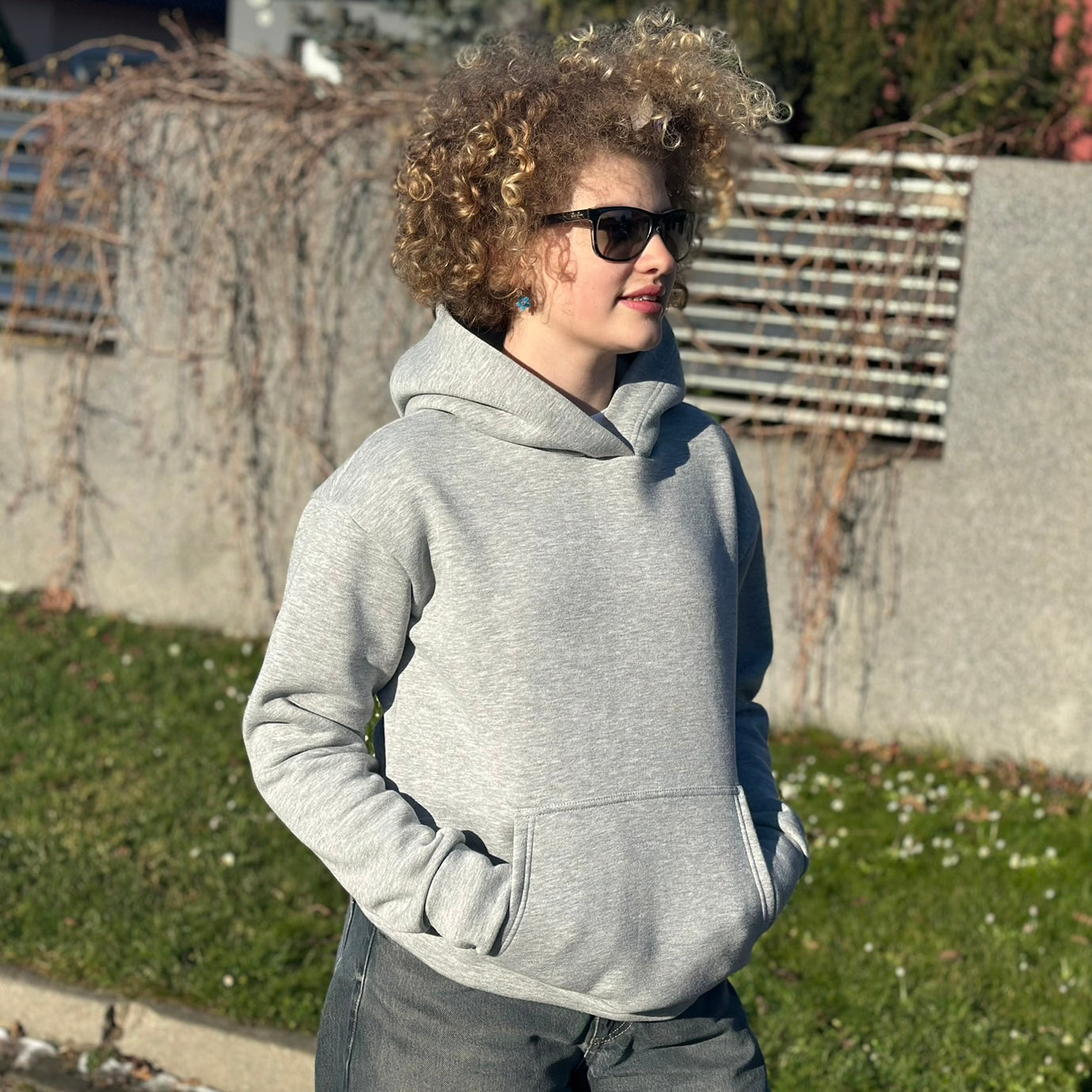 Mikina Merch světle šedý melír, ženy