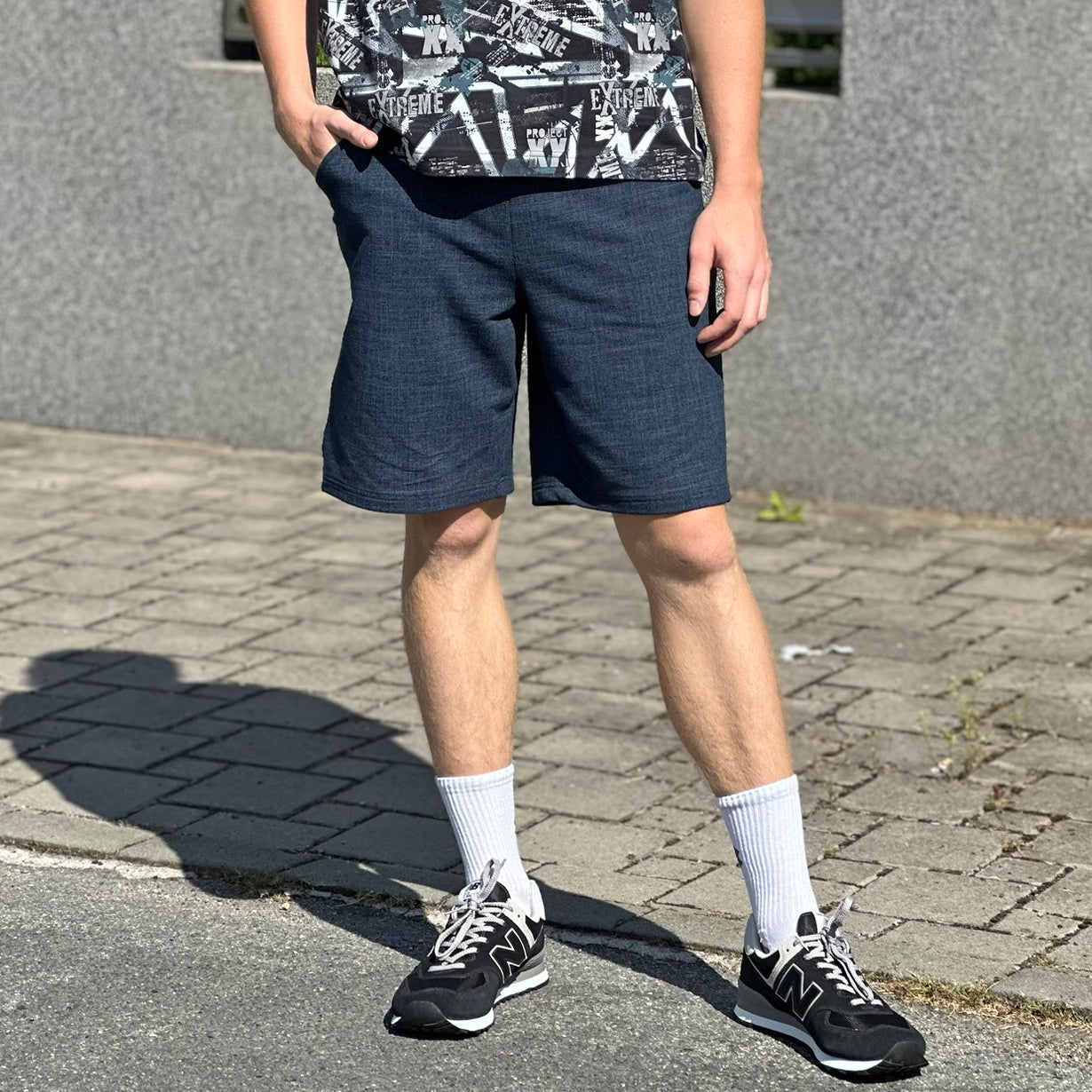 Pánské kraťasy tmavě modré denim