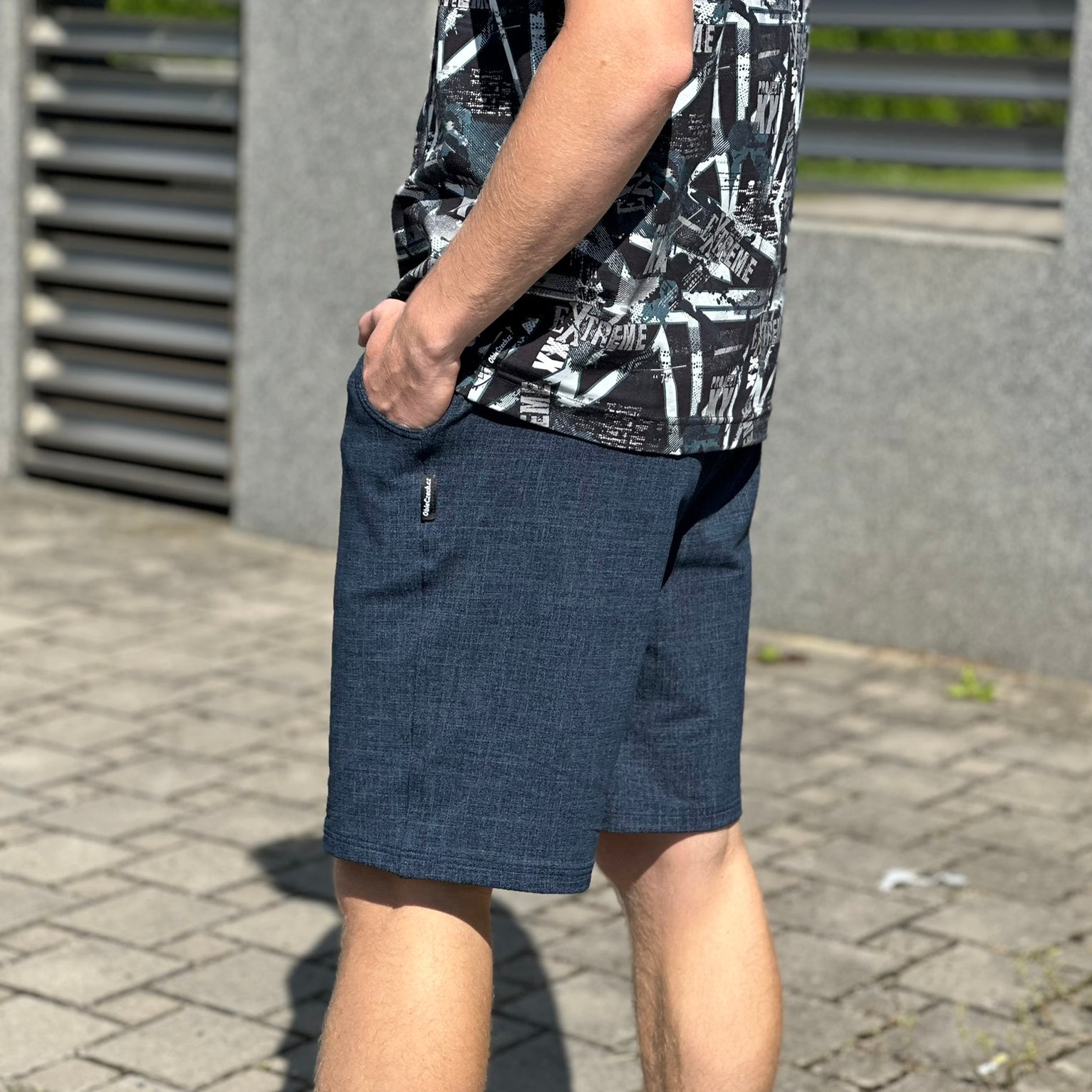 Pánské kraťasy tmavě modré denim