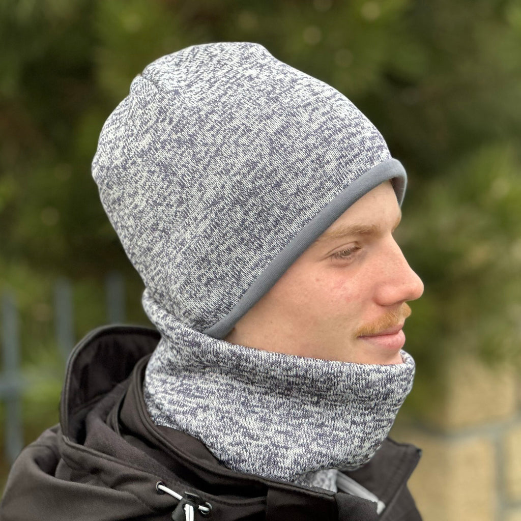 Zimní čepice středně šedý melír Tom