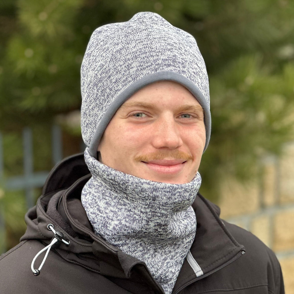 Zimní čepice středně šedý melír Tom