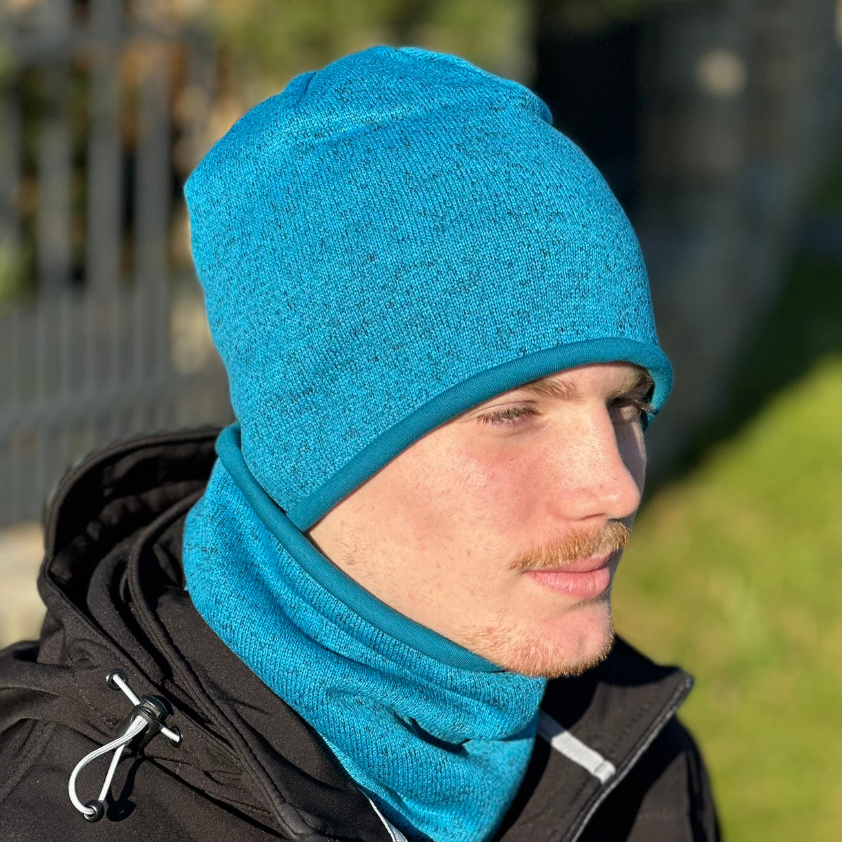 Zimní čepice tyrkysový melír Tom