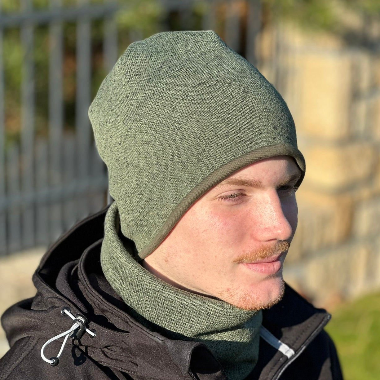 Zimní čepice olivový melír Tom
