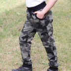 Tepláky olivový maskáč