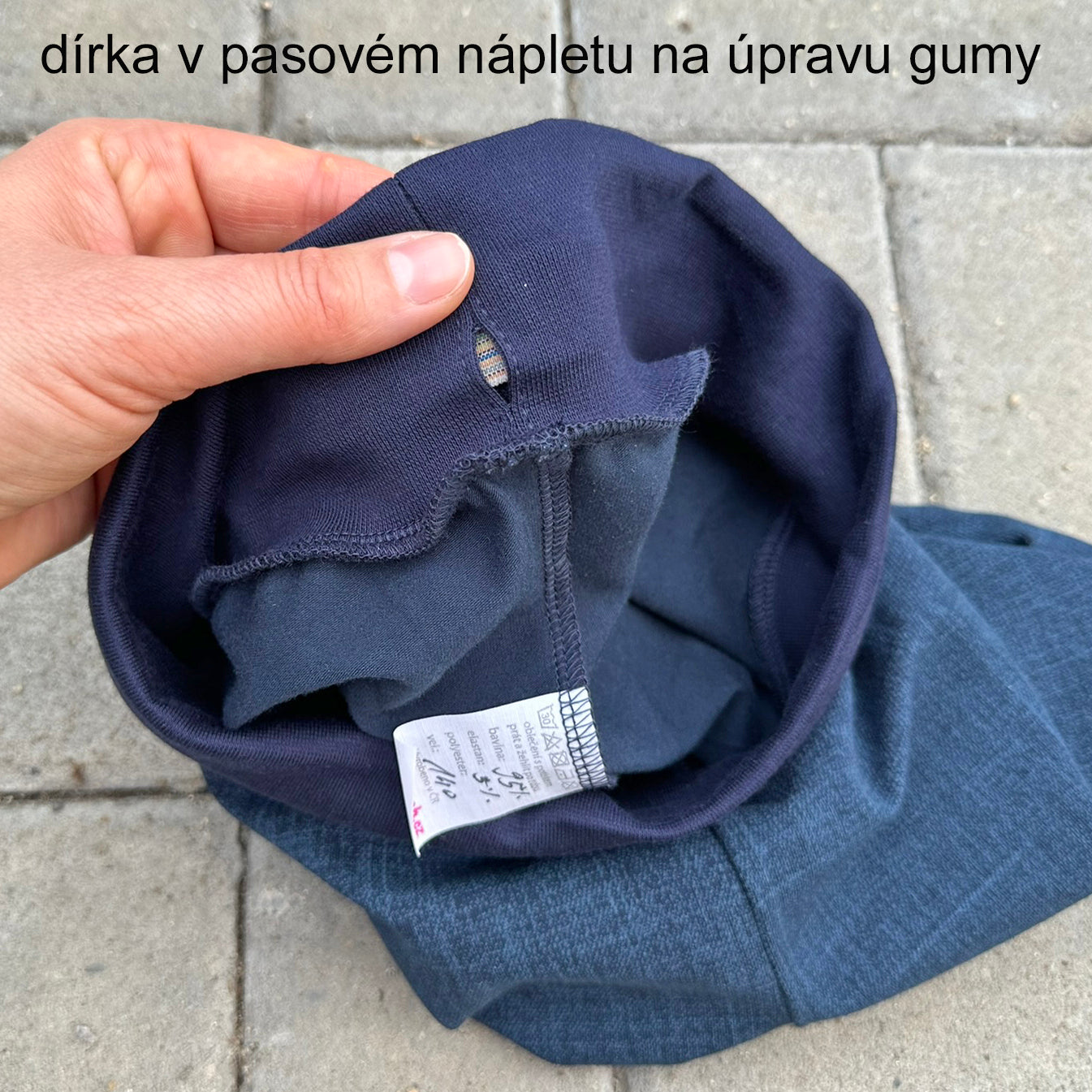 Legíny krátké tmavě modré denim
