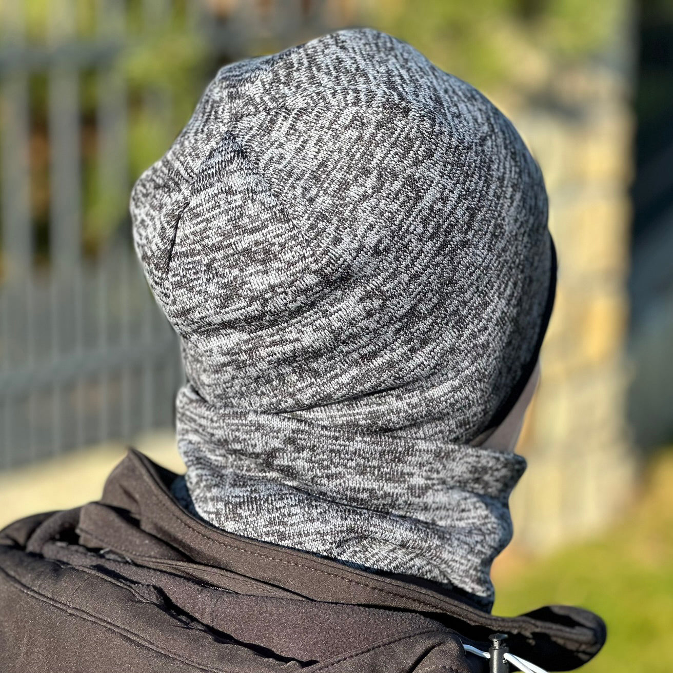 Zimní čepice černo šedý melír Tom