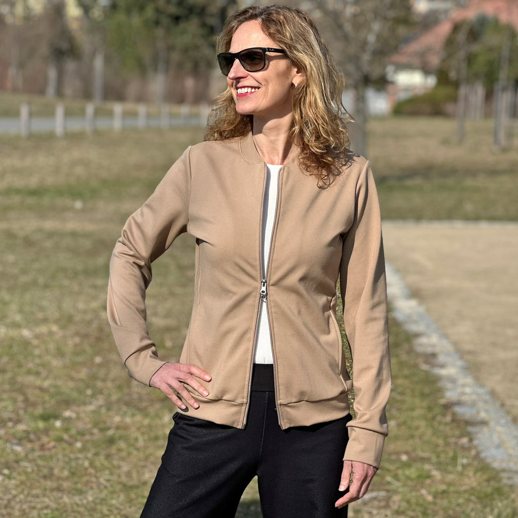 Dámský bomber na zip s kapsami