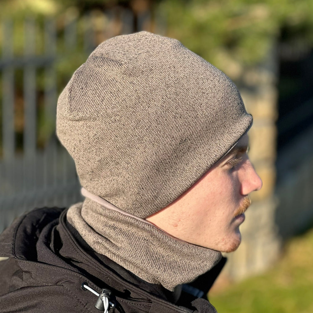 Zimní čepice taupe melír Tom