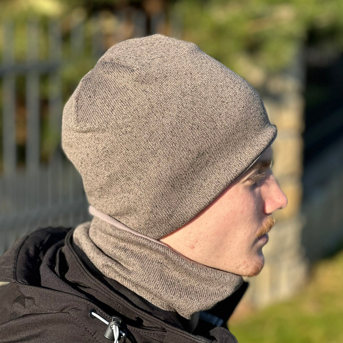 Zimní čepice taupe melír Tom