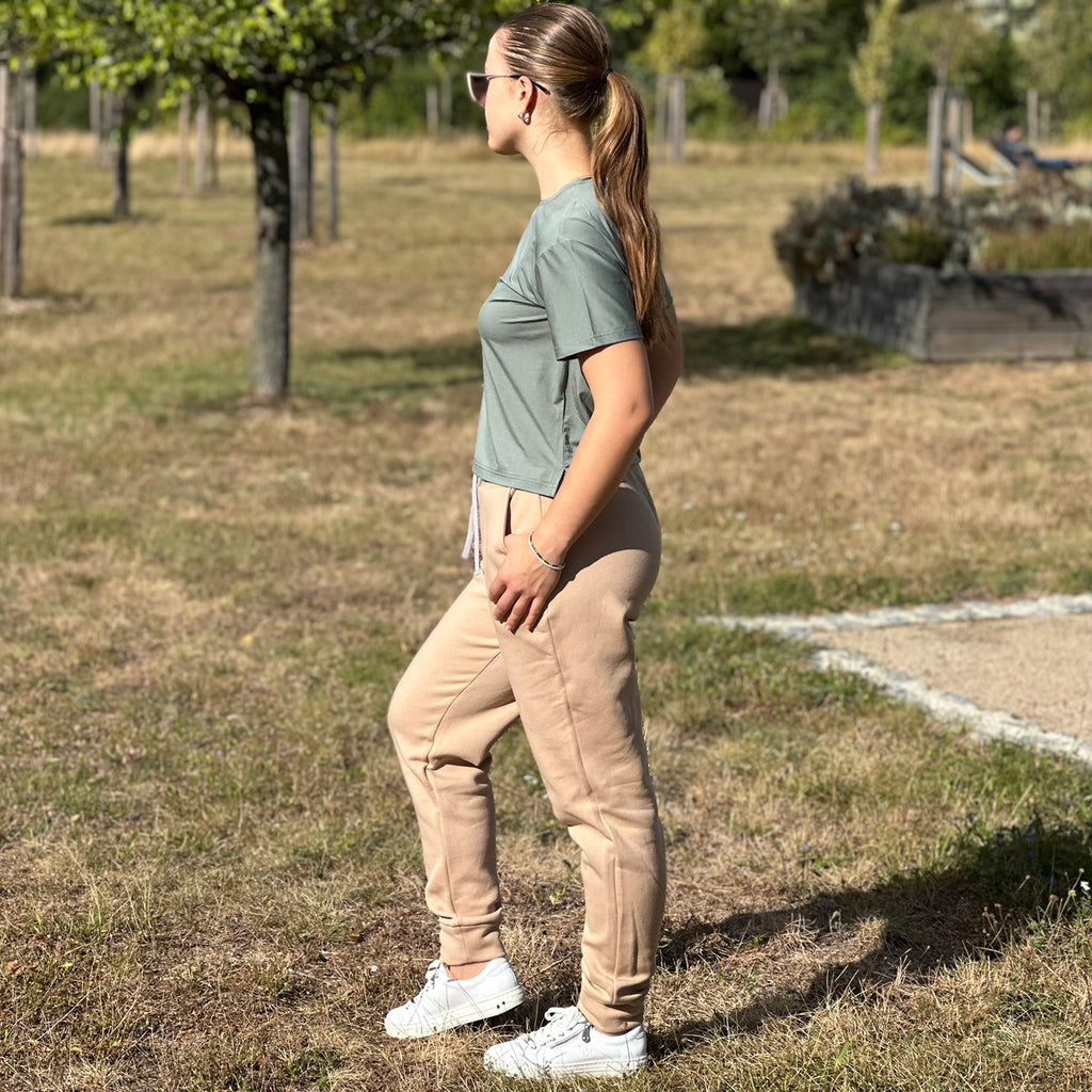 Tepláky Merch béžové