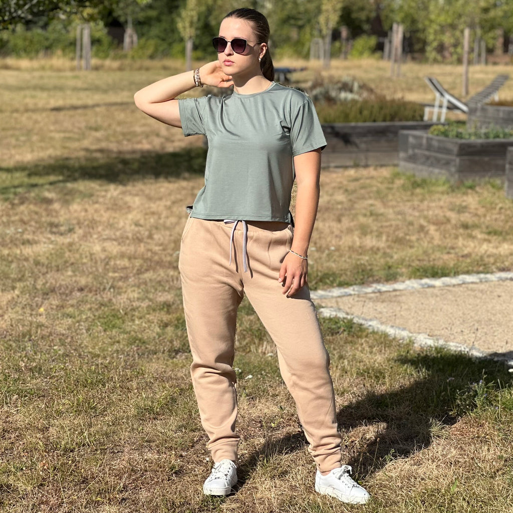 Tepláky Merch béžové