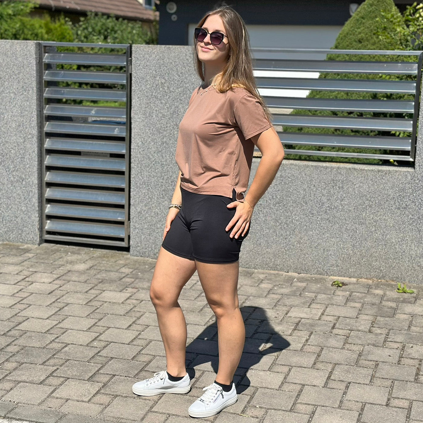 Fitness legíny krátké černé