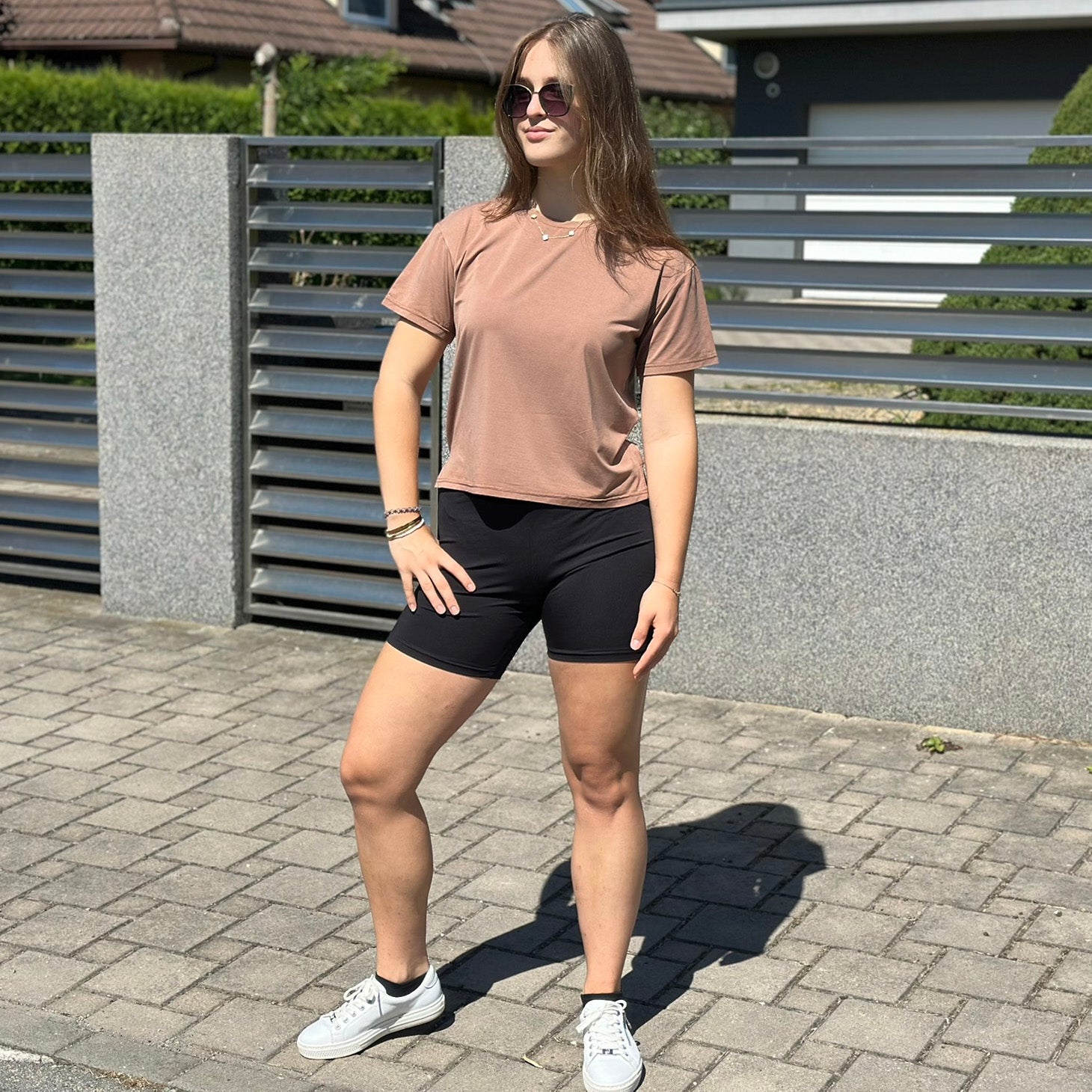 Fitness legíny krátké černé