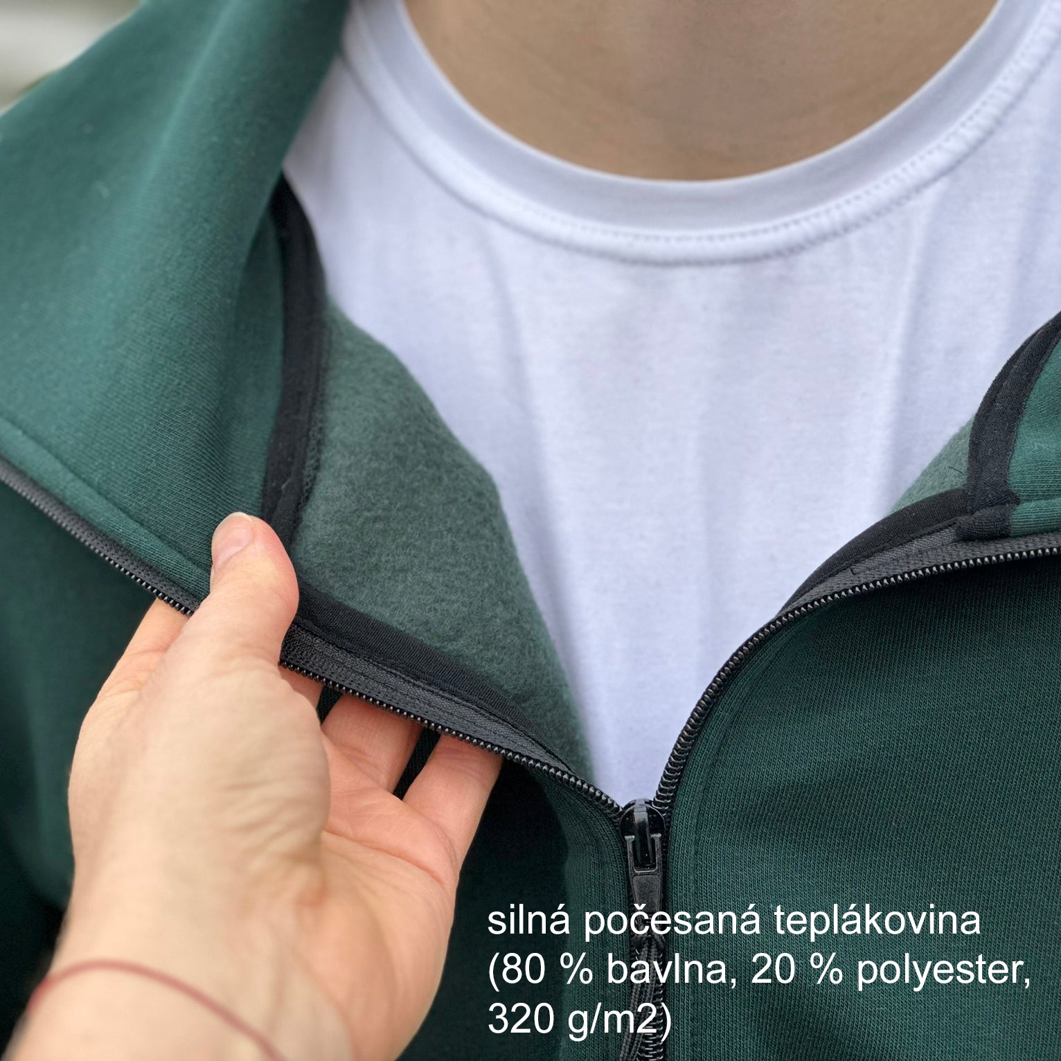 Pánská mikina na zip (počesaná)