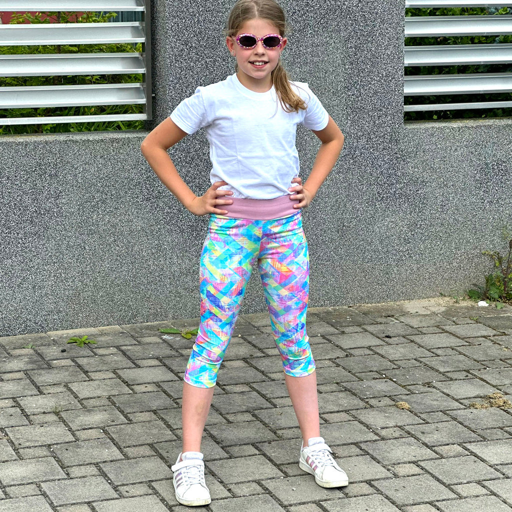 Legíny 3/4 duhové cik cak