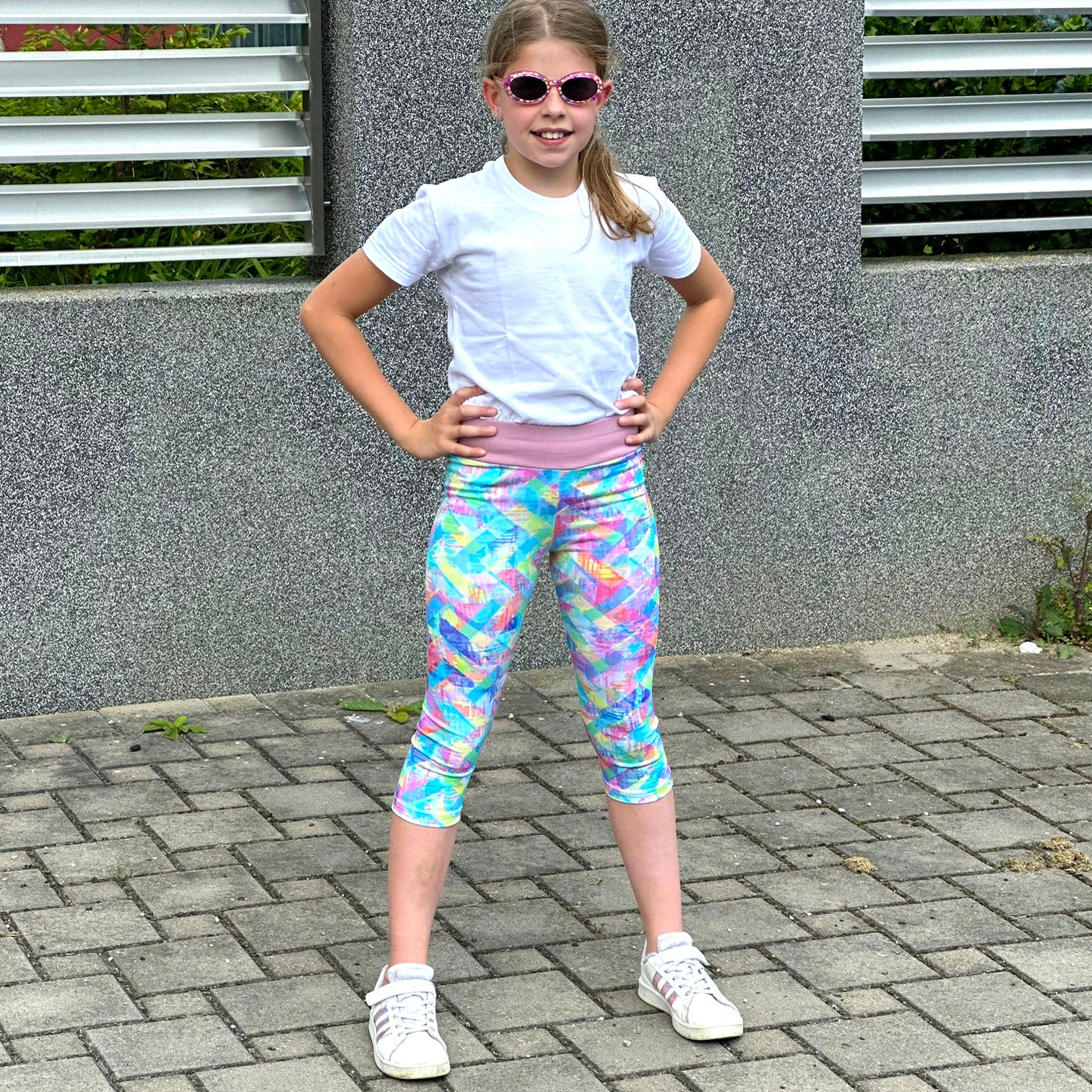 Legíny 3/4 duhové cik cak