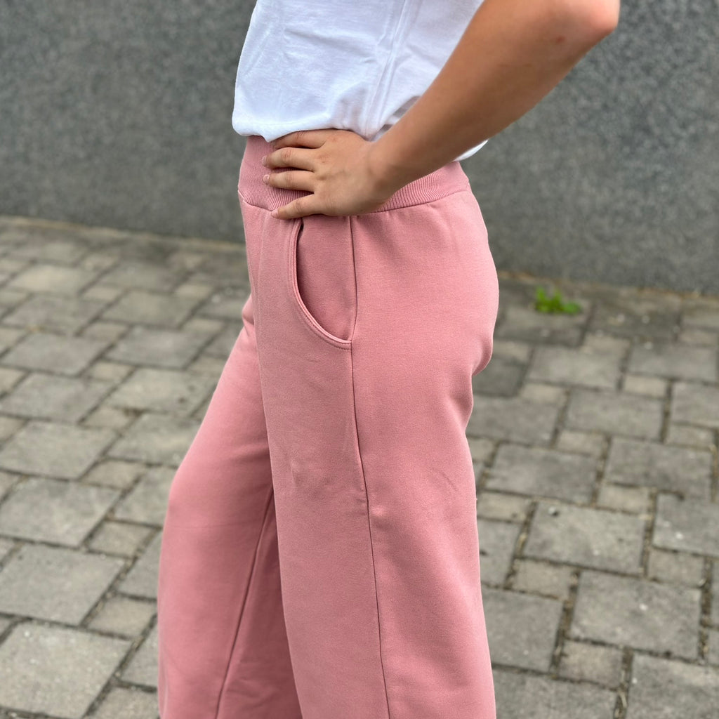 Tepláky Paris široké nohavice starorůžové