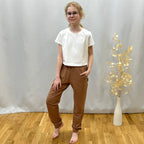Bílé bavlněné tričko pro dívky crop top