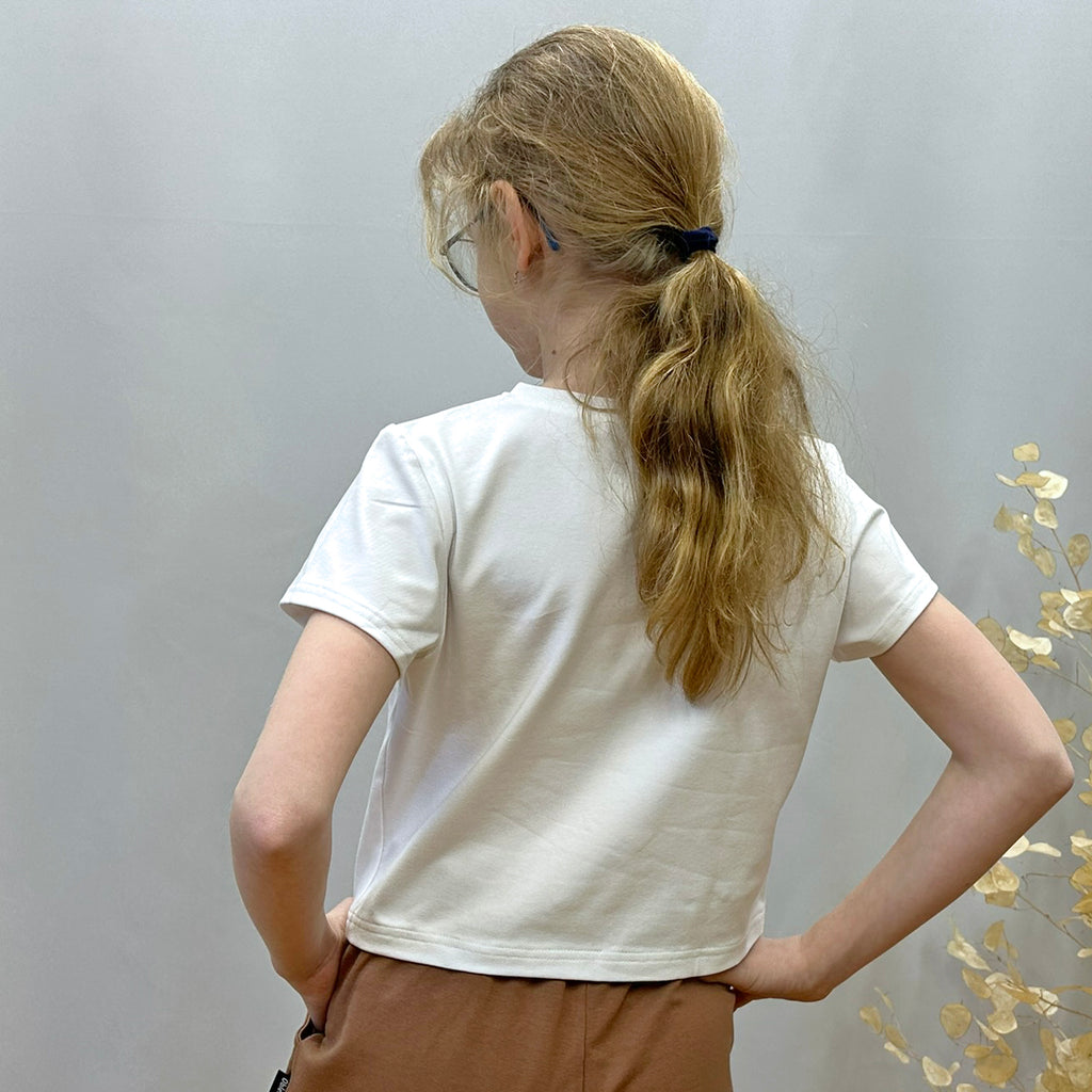 Dívčí bílý crop top