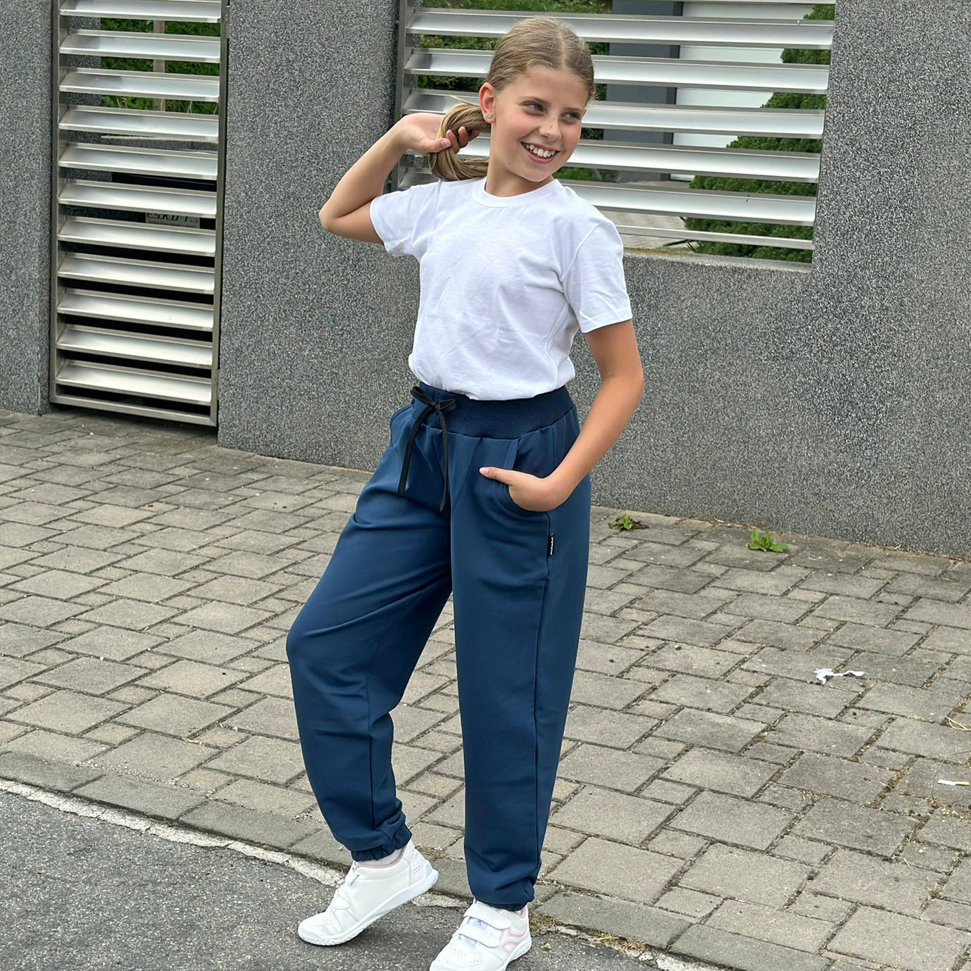 Tepláky Madison modré ocelové dívčí