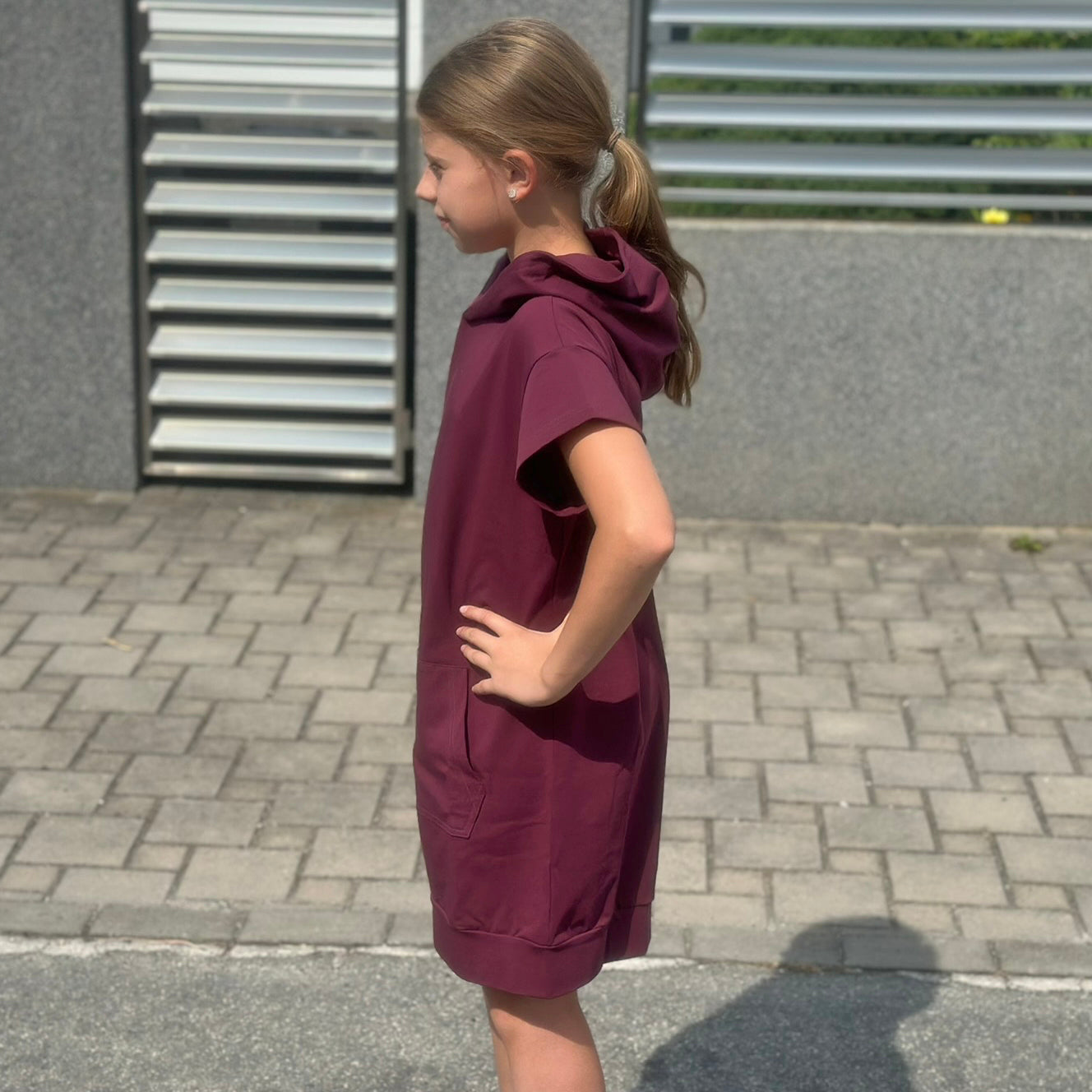 Letní mikinové šaty Daniela bordó