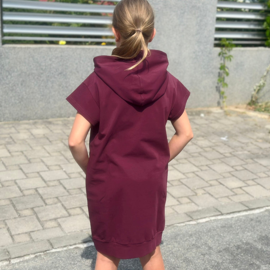 Letní mikinové šaty Daniela bordó