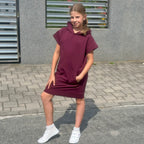 Letní mikinové šaty Daniela bordó