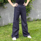 Široké kalhoty denim tmavě modré