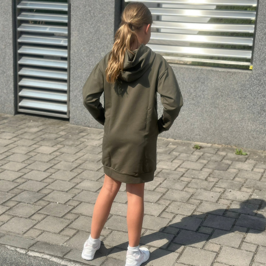 Mikinové šaty Daniela olivové