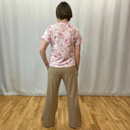 Dámské tričko s květy sakury světle růžové