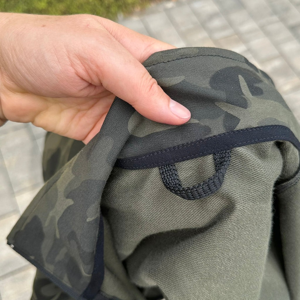 Mikina na zip olivová maskáč