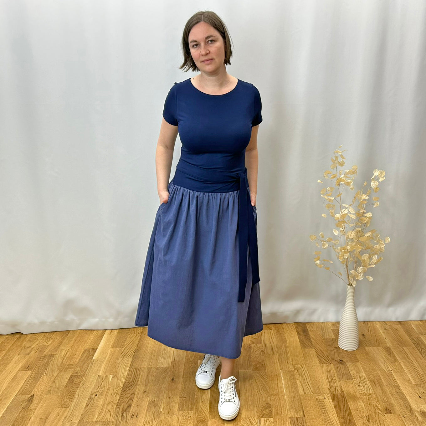 Dámské letní dlouhé šaty modré