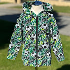 Mikina na zip zelená fotbal