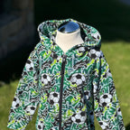 Mikina na zip zelená fotbal