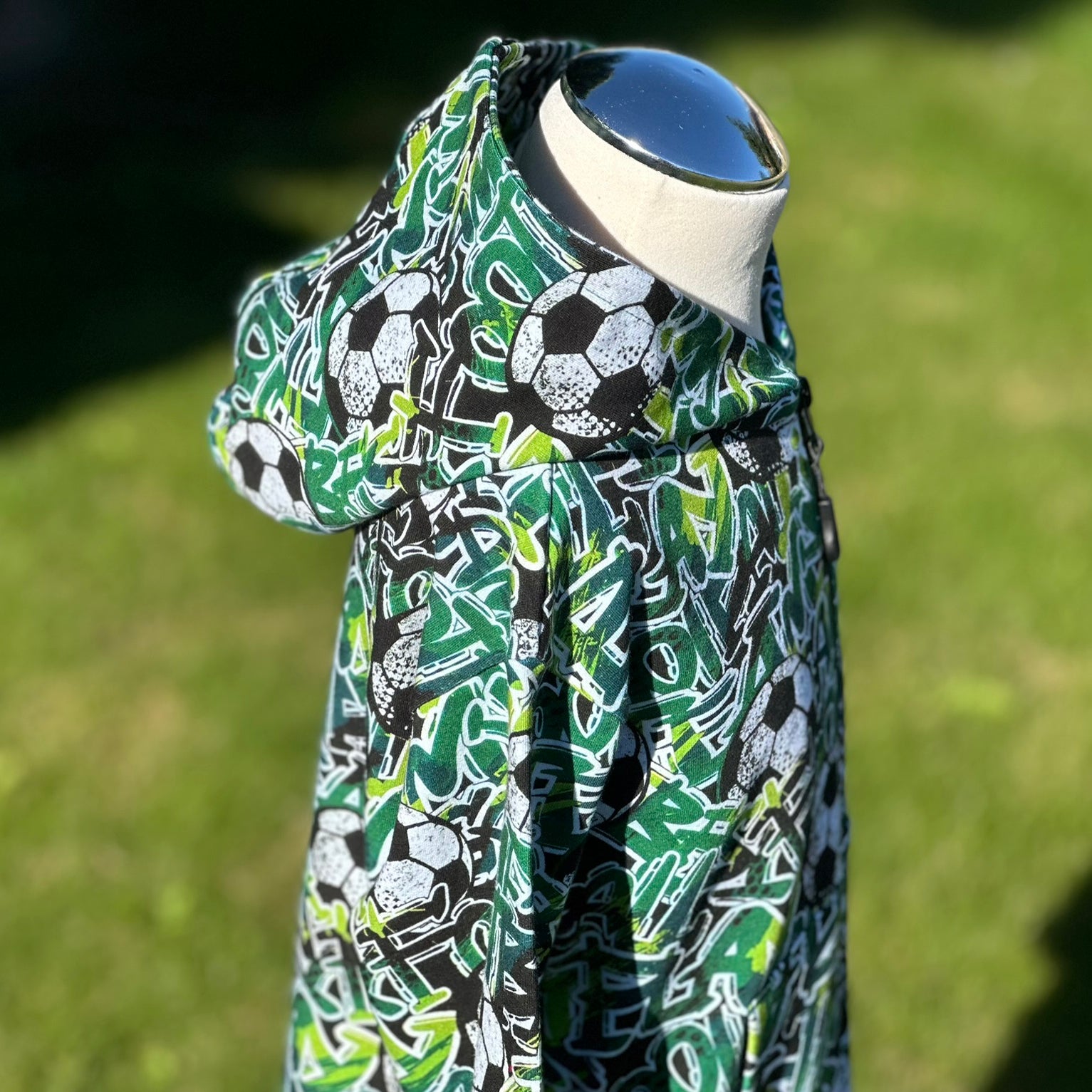 Mikina na zip zelená fotbal