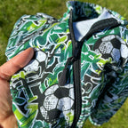 Mikina na zip zelená fotbal