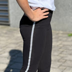Legíny černé se stříbrným lampasem