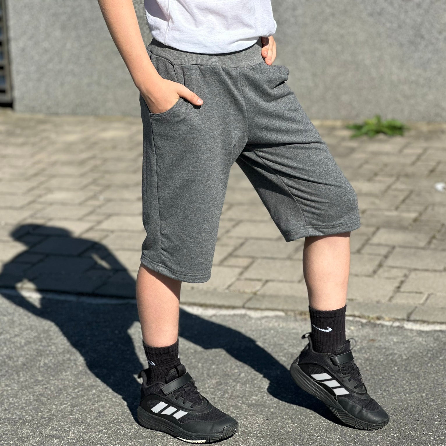 Kraťasy tmavě šedý melír