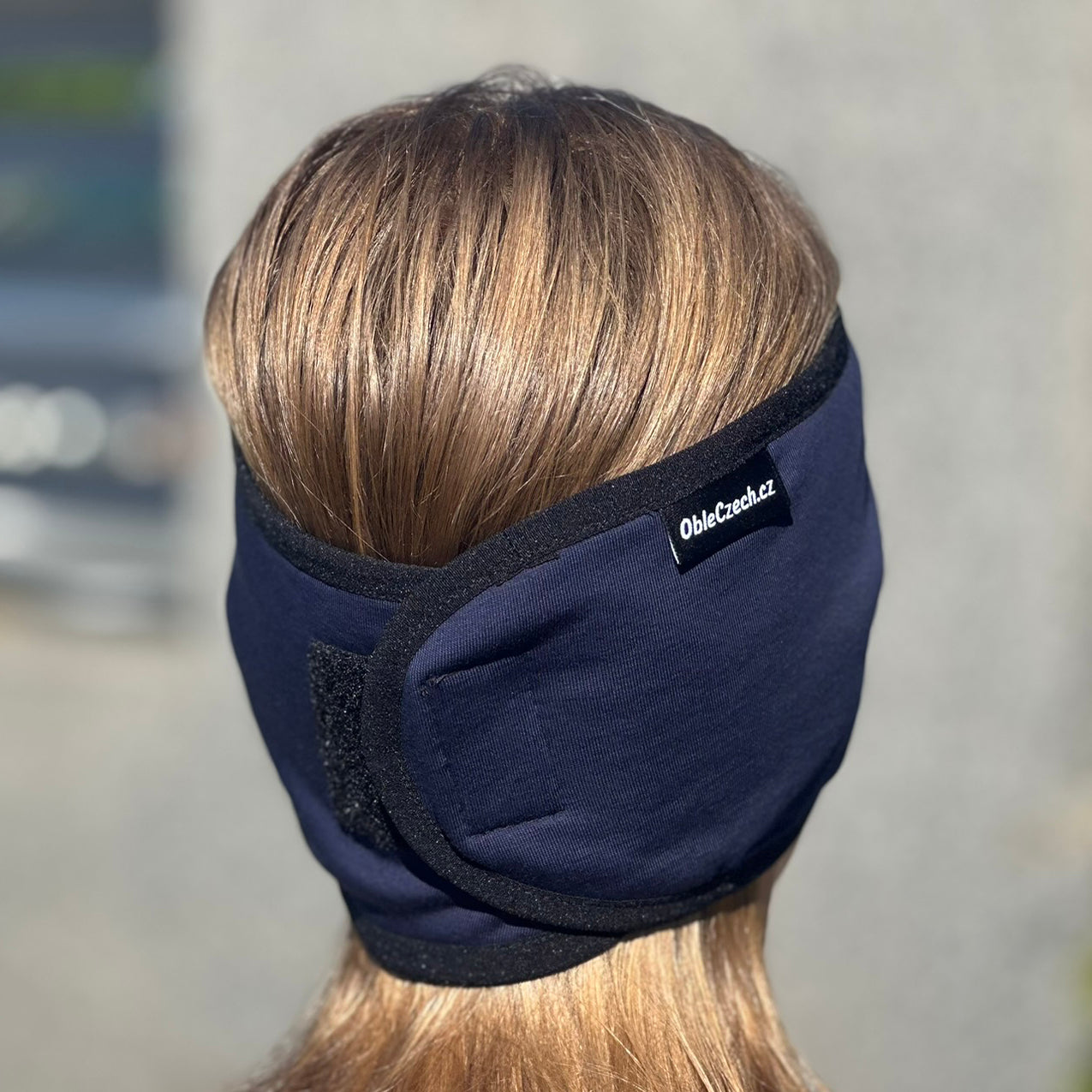 Čelenka fleece a bavlna tmavě modrá, dívčí