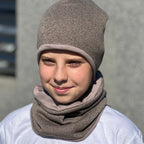 Zimní čepice taupe melír Bára