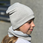 Zimní nákrčník světle šedý melír Elis