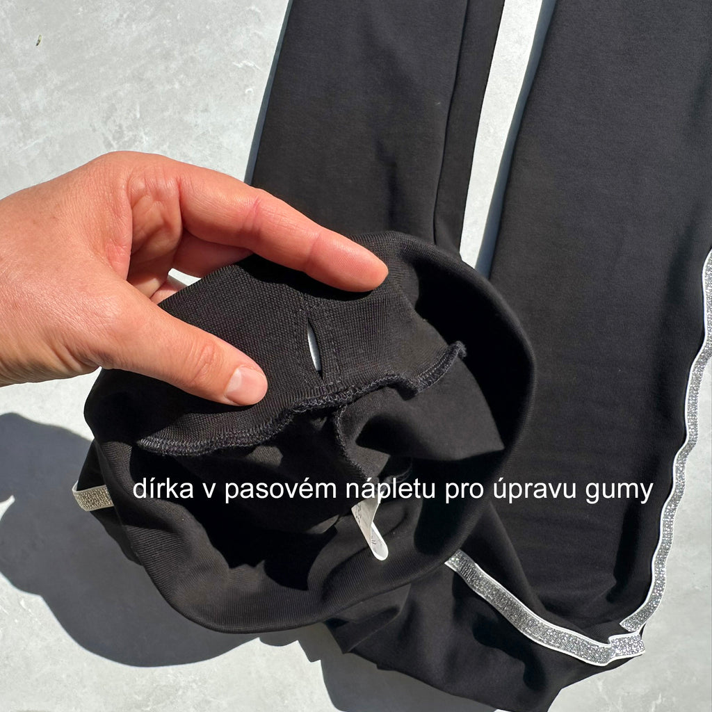 Legíny černé se stříbrným lampasem