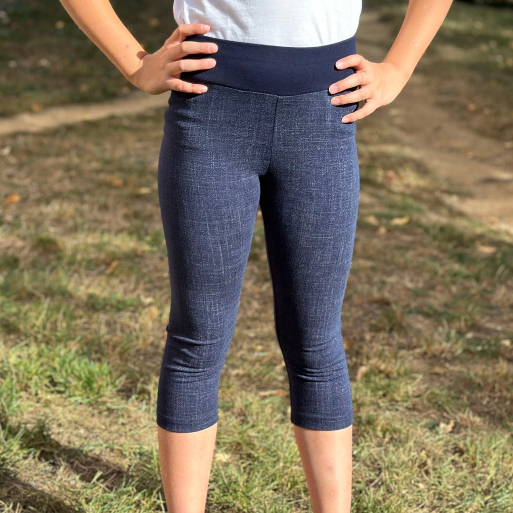 Legíny 3/4 tmavě modré denim